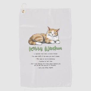 Serviette De Golf Drôle Kitty sagesse