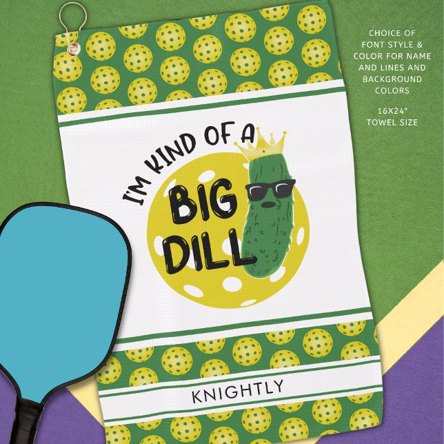 Serviette De Golf Drôle Pickleball Pickle Je suis un peu un gros DIL (Créateur téléchargé)