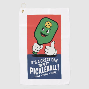 Serviette De Golf Drôle Pickleball Un Grand Jour Pour Jouer Pickleba