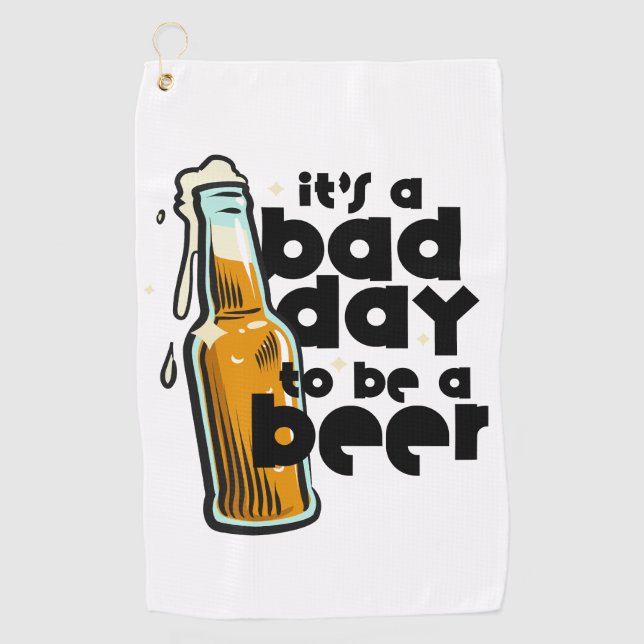 Serviette de golf drôle pour la bière C'est une ma (Devant)