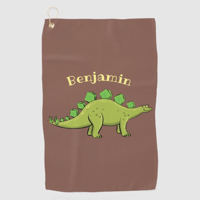 Serviette De Golf Drôle stegosaurus dinosaure dessin animé (Devant)