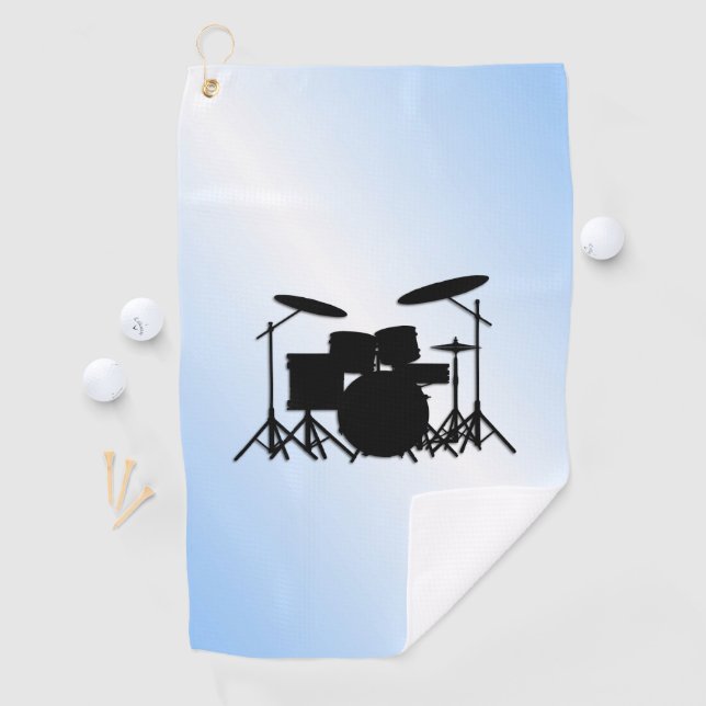 Serviette De Golf Drums Musique Design bleu (En situation)