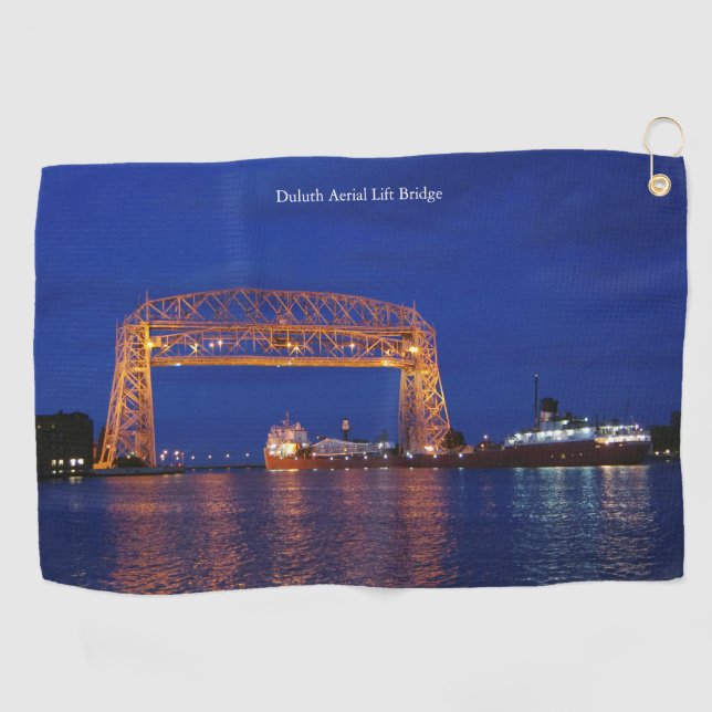 Serviette De Golf Duluth Aerial Lift Bridge & John G. Munson (Horizontal)