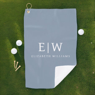 Serviette De Golf Dusty Blue minimaliste moderne Monogramme élégant