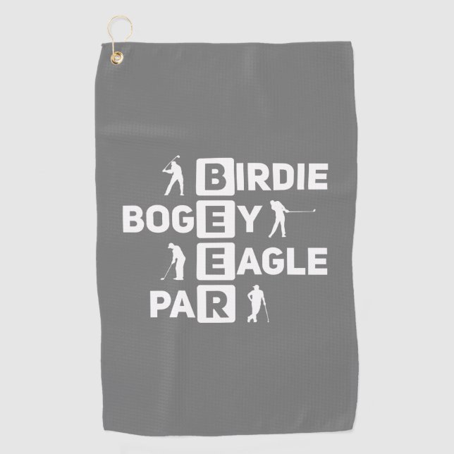 Serviette De Golf Eagle Birdie Par Bogey Beer drôle (Devant)