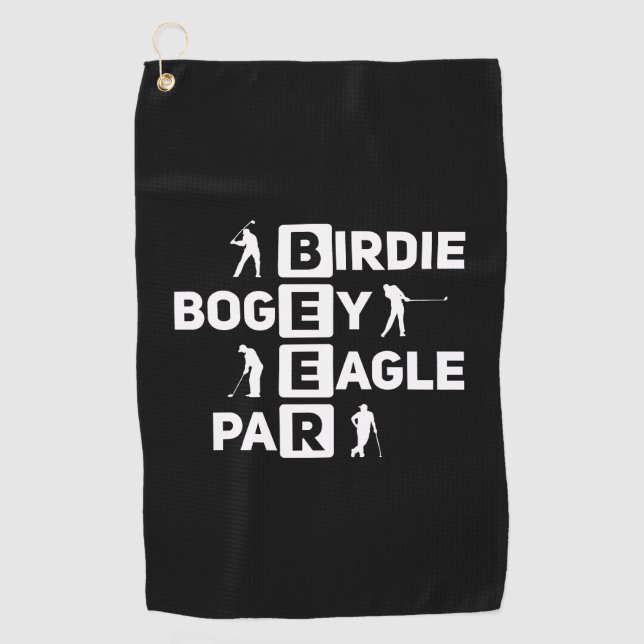 Serviette De Golf Eagle Birdie Par Bogey Beer drôle (Devant)