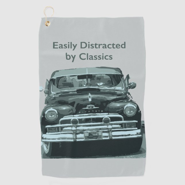 Serviette De Golf Easily Distracted by Classics (Devant)