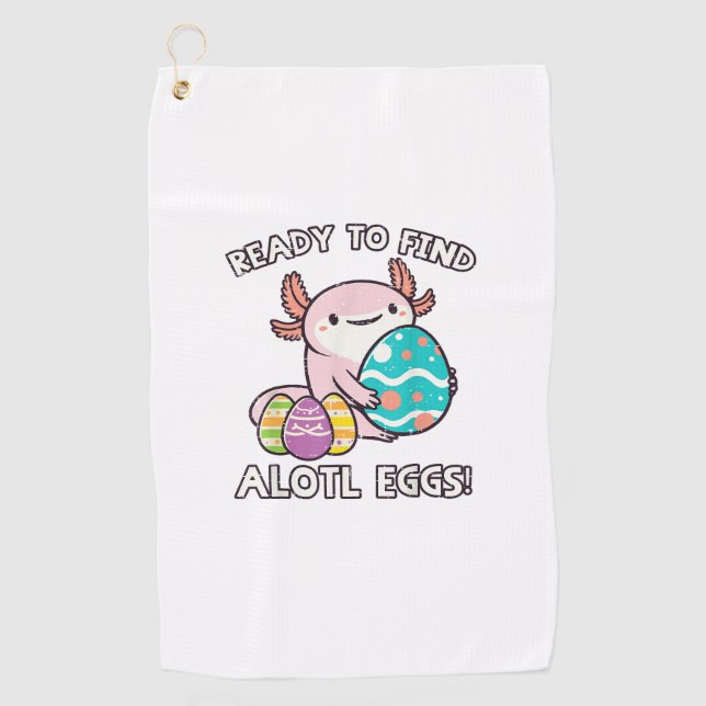Serviette De Golf Easter Axolotl Ready To Find Alotl Eggs Hunt Boys  (Devant)