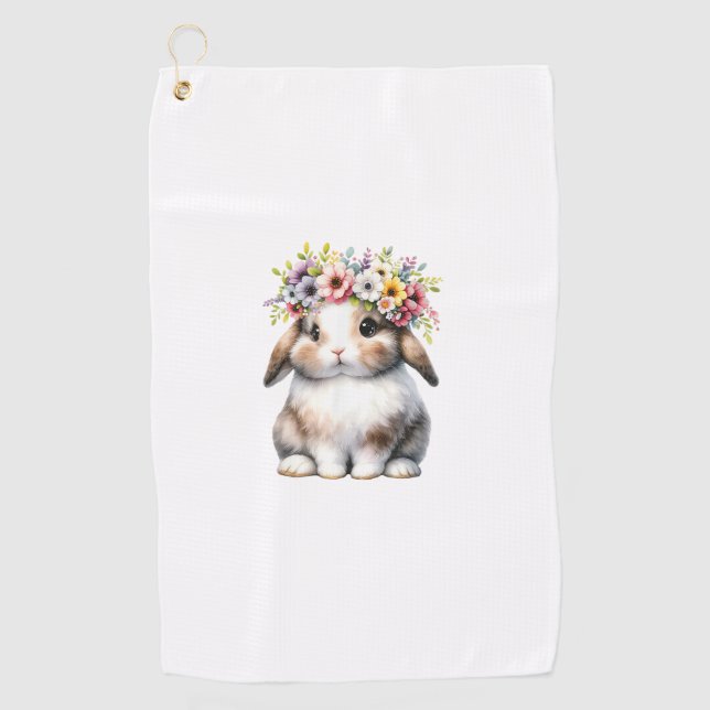 Serviette De Golf Easter Bunny for Women Girls - Easter Bunny Flower (Devant)