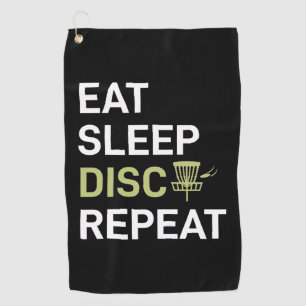 Serviette De Golf Eat Sleep Disk Golf Répéter