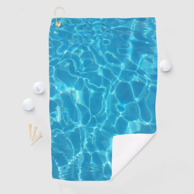 Serviette De Golf Eau de piscine bleu ciel cristallin (En situation)