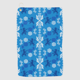 Serviette De Golf Écossais bleu et blanc