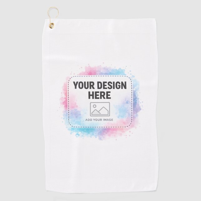 Serviette De Golf Editable Watercolor Design Template – Your Design (Devant)