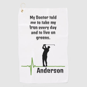 Serviette de golf EKG avec Golfeur en silhouette n