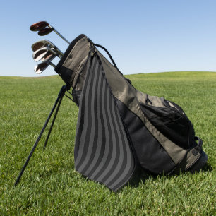 Serviette De Golf Elagnat Black & Smoky Black Vertical Stripes