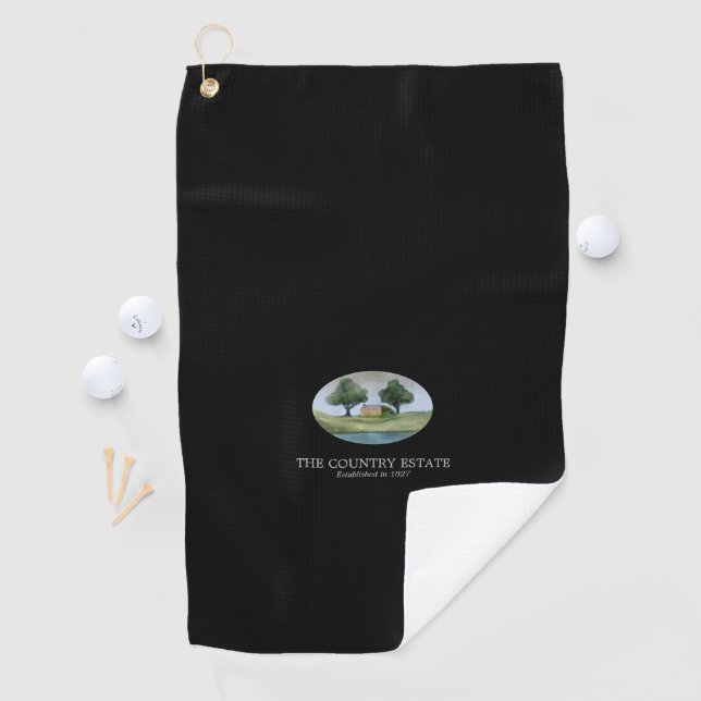 Serviette De Golf Élégant Black Business Personnalisé (En situation)
