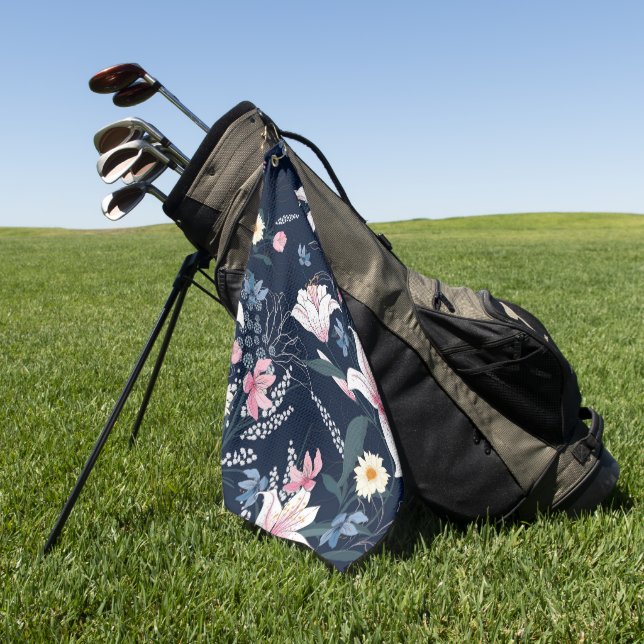 Serviette De Golf Élégant floral aquarelle déco coup d'oeil  (Vert)