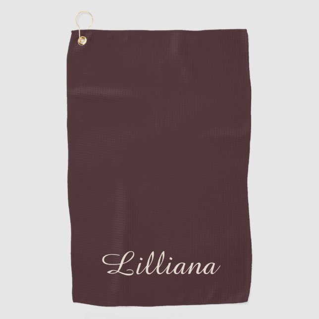 Serviette De Golf Élégant Moderne Élégant Simple Monogrammé (Devant)
