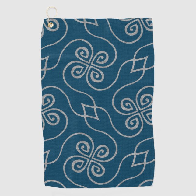 Serviette De Golf Elégant Motif céleste bleu marine (Devant)