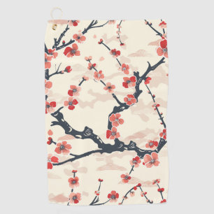 Serviette De Golf Élégant Motif sans couture en fleur de cerisier (5