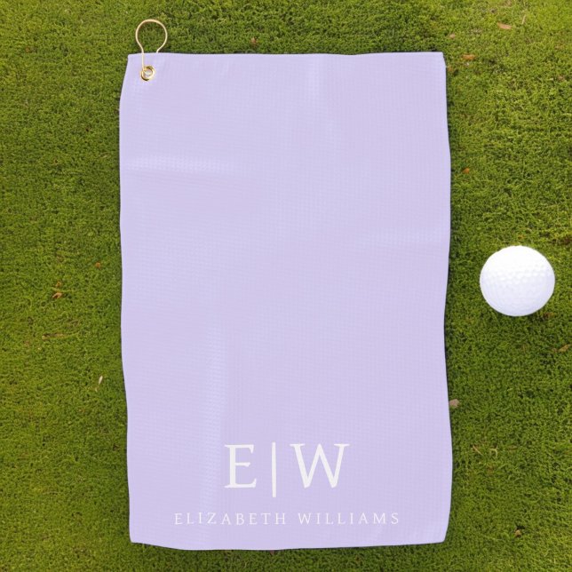 Serviette De Golf Élégant professionnel simple Monogramme minimalist (Créateur téléchargé)