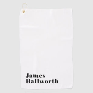 Serviette De Golf Élégant Retro Moderne Lettrage   Noir modifiable