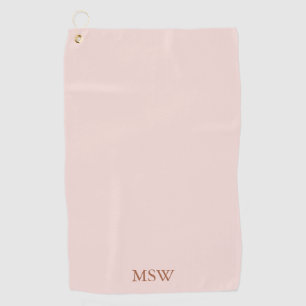 Serviette De Golf Élégant rose vif monogramme personnalisé initiales