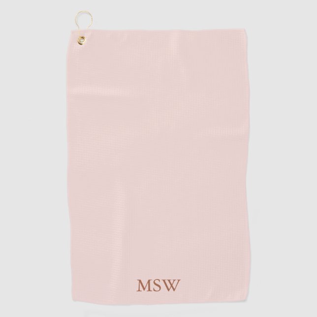 Serviette De Golf Élégant rose vif monogramme personnalisé initiales (Devant)