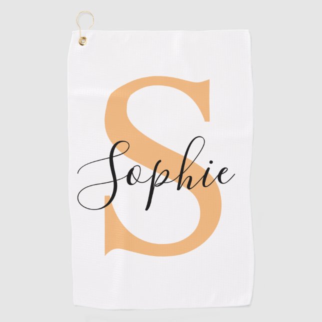 Serviette De Golf Elegant Script Custom Name Personalized Gift (Devant)