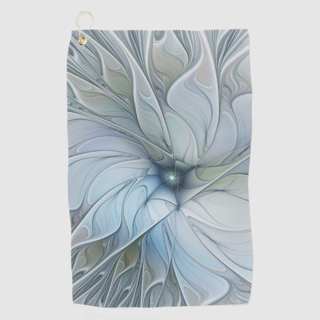 Serviette De Golf Élégante beauté moderne abstraite art fractal fleu (Devant)