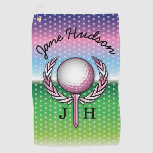 Serviette De Golf Elégante Dames Monogram Golf Design