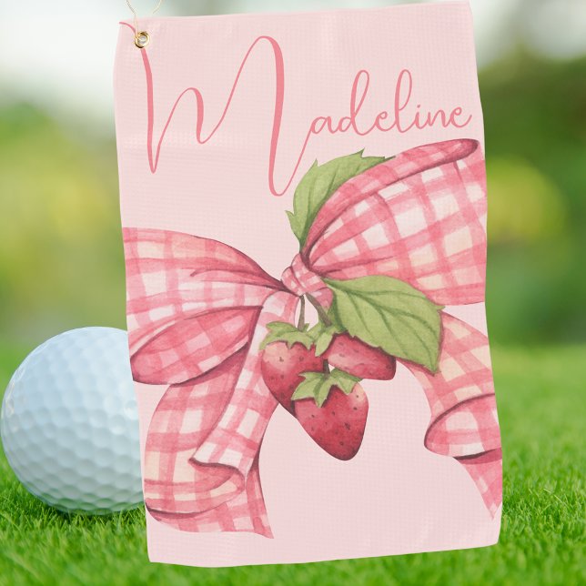 Serviette De Golf Elégante Fille Rose Bow (Créateur téléchargé)