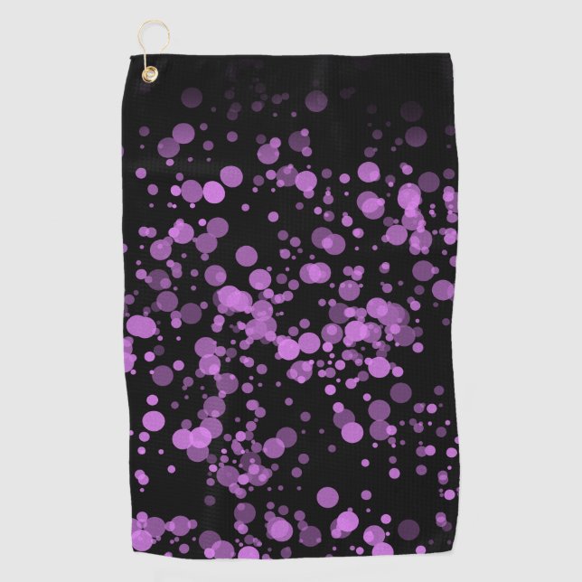 Serviette De Golf Élégante Peinture Splatée Confetti violet (Devant)