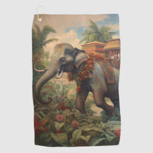 Serviette De Golf éléphant botanique vintage avec howdah