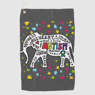 Serviette De Golf Elephant Sensibilisation sur l'autisme Golf