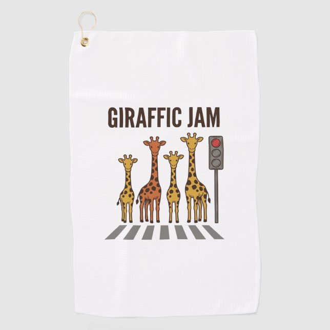Serviette De Golf Embouteillage giraffic Drôle de girafe traversant  (Devant)
