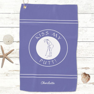 Serviette De Golf Embrasse Mon Putt Funny Lady Golfer Pro Periwinkle