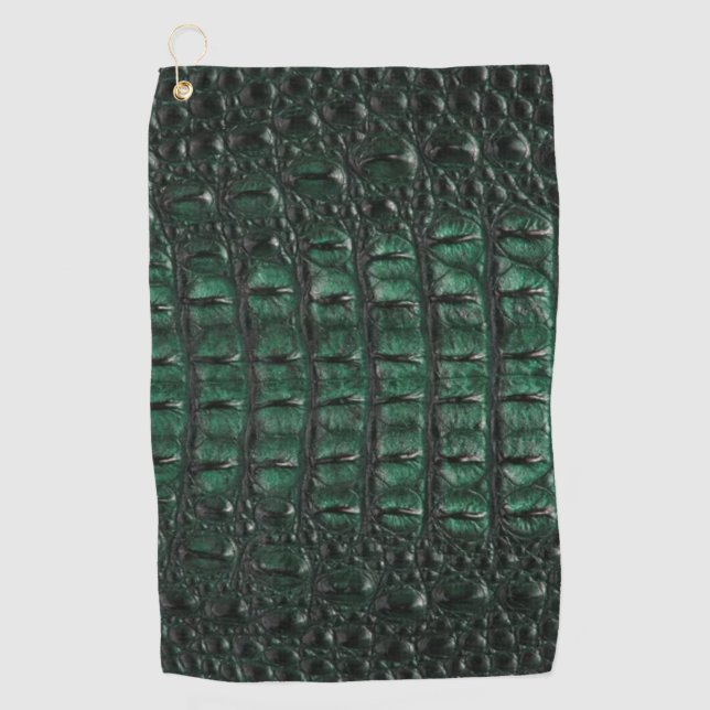 Serviette De Golf Emerald Crocodile Leather Luxury Exotic  Skin (Devant)