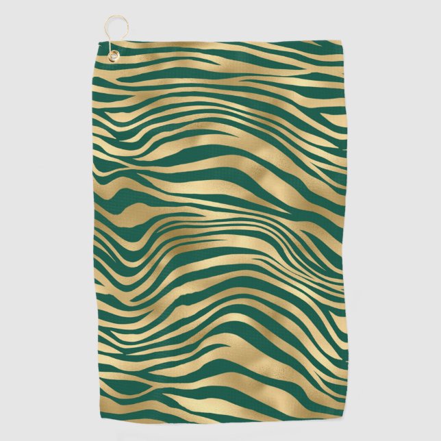 Serviette De Golf Emerald et Gold Safari Series Design 4 (Devant)