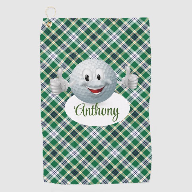 Serviette De Golf Émoji de golf personnalisable  (Devant)