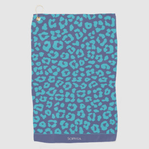 Serviette De Golf Empreinte de léopard bleu