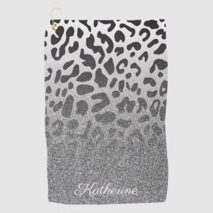 Serviette De Golf Empreinte de léopard de parties scintillantes
