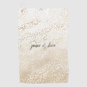 Serviette De Golf Empreinte de léopard Gold Blanc personnalisé