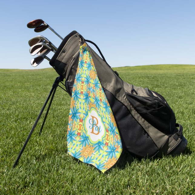Serviette de golf en mosaïque pour Pat (Vert)