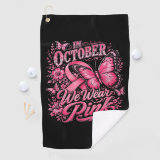 Serviette De Golf en Octobre Nous Portons Rose Survivante du Cancer