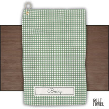 en vichy Motif en vert avec nom