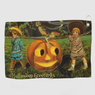 Serviette De Golf Enfants cueillette de citrouilles de Halloween Jac