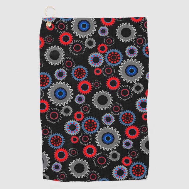 Serviette De Golf Engrenages Colorés (Devant)