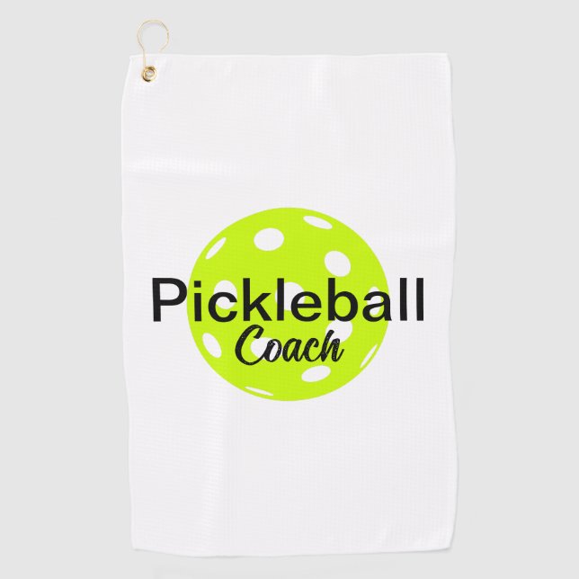 Serviette De Golf Entraîneur Personnalisé De Pickleball (Devant)