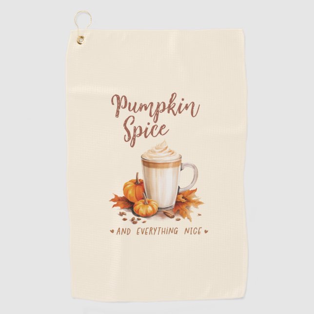 Serviette De Golf Épice citrouille - Feuillage de fin et d'automne (Devant)